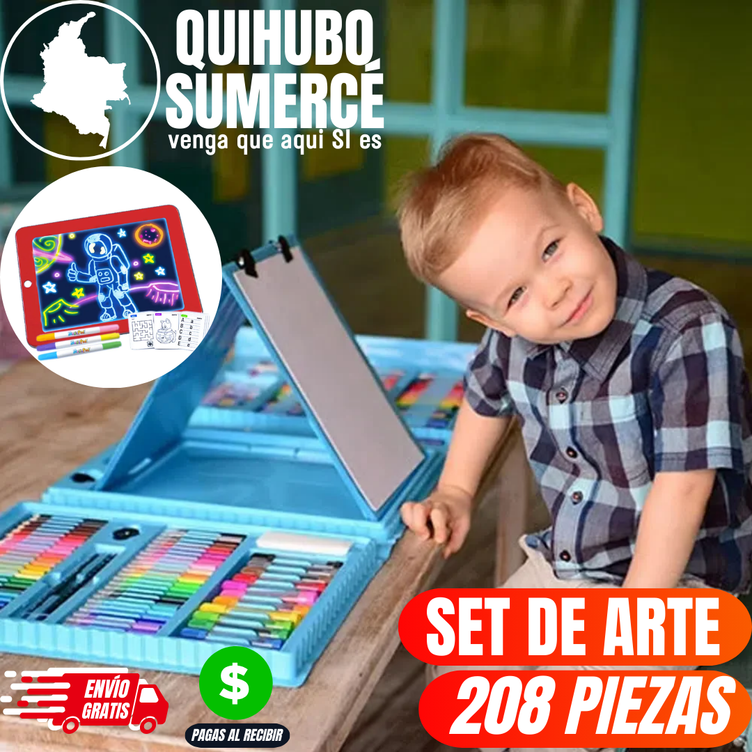 Set de Arte de 208 Piezas + Magic Pad de Regalo