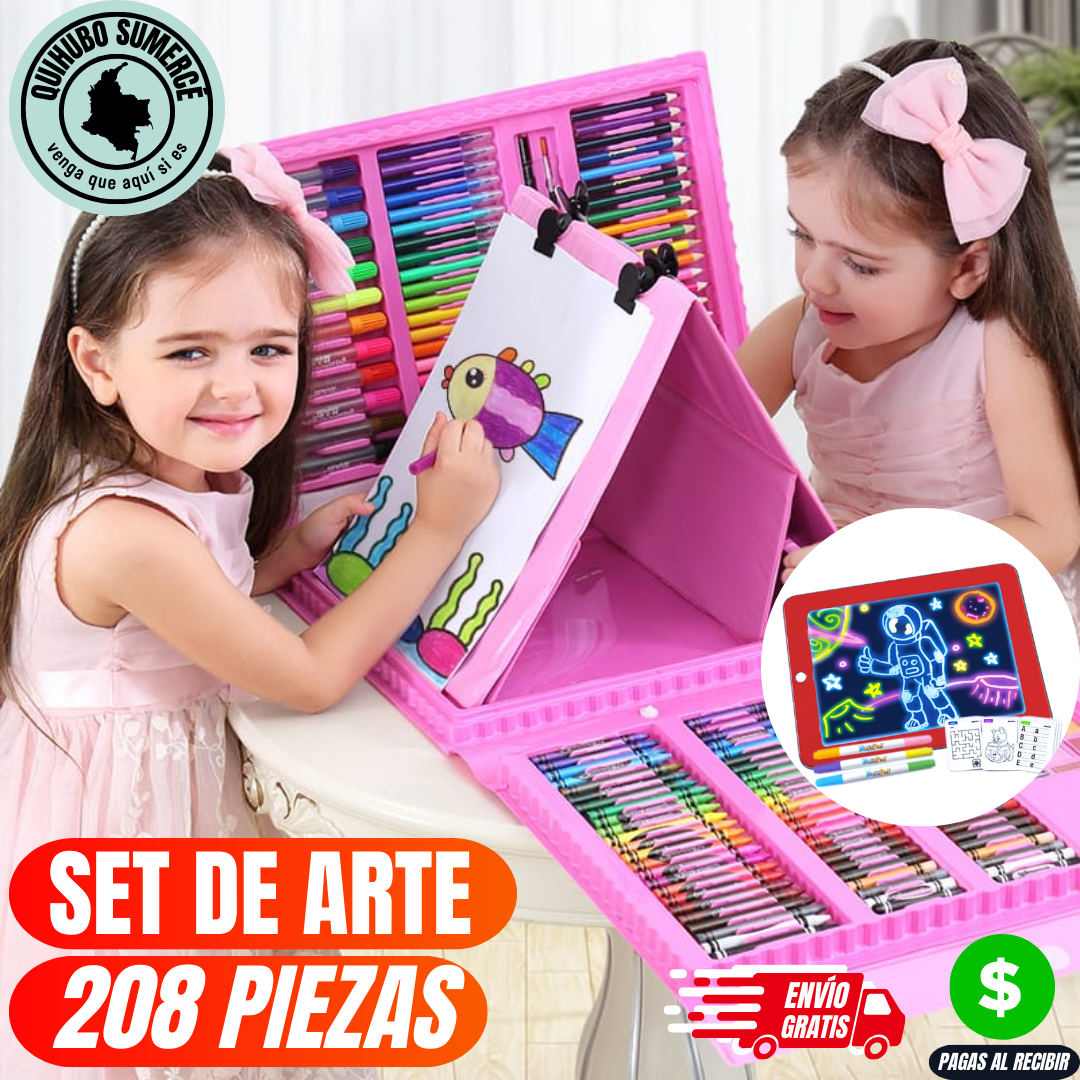 Set de Arte de 208 Piezas + Magic Pad de Regalo