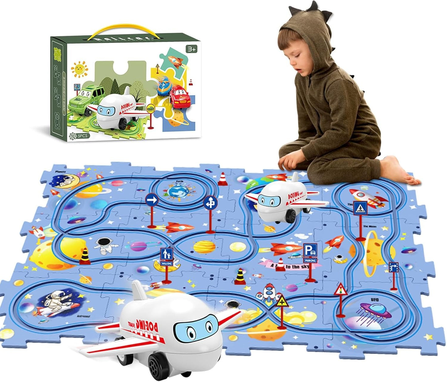 Pista de rompecabezas PuzzleTrack™ con Carrito Eléctrico (25 pcs)